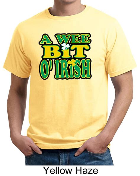 St Patricks Day Mens Shirt A Wee Bit Irish Shamrock Organic Tee A Wee