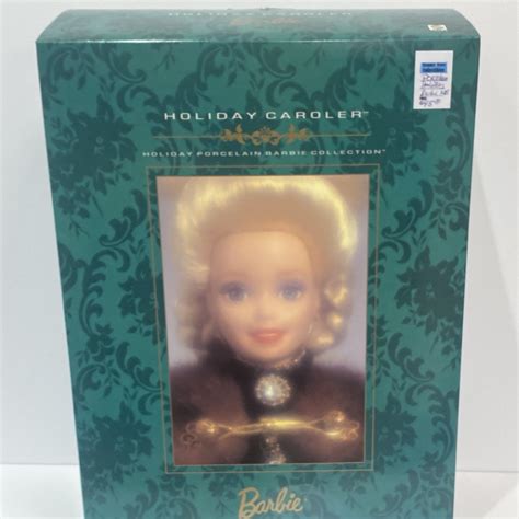 1996 Mattel Barbie Holiday Caroler Porcelain Collection Doll Nrfb 15760