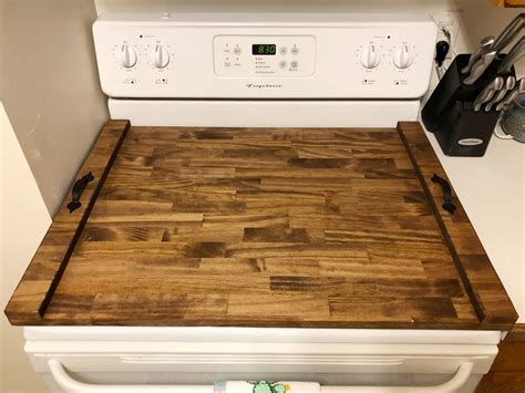 Rustic Stove Top Cover Custom Wooden Stove Cover Wooden Tray Etsy