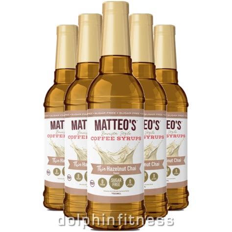 Matteo S Sugar Free Hazelnut Chai Coffee Syrup 6 X 750 Ml