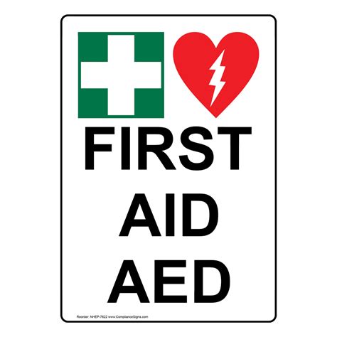 Vertical Sign First Aid First Aid Aed