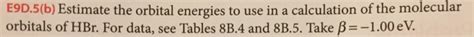 E9d 5 B Estimate The Orbital Energies To Use In A