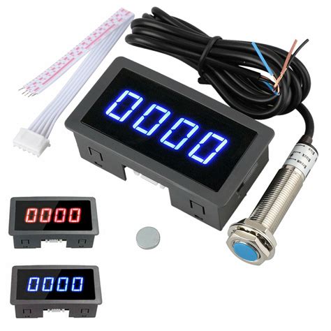 Buy 4 Digital LED Tachometer RPM Speed Meter Hall Proximity Switch