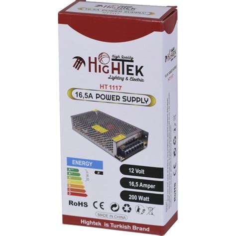 Hightek 12V 16 5A Smps Metal Kasa Adaptör HT 1117 Fiyatı