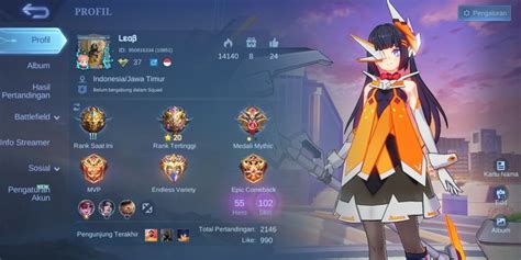 Beli Akun AKUN ML MURAH SKIN ASPIRANTS RUBY EPIC NANA ALDOUS MASHA