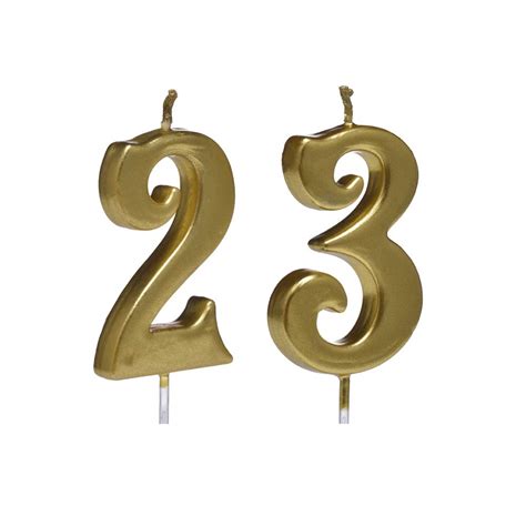 Buy Bailym Gold 23rd Birthday Candles Number 23 Cake Topper For