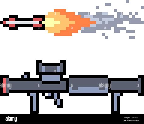 Vector Pixel Art Rocket Launcher Isolated Stock Vector Image And Art Alamy