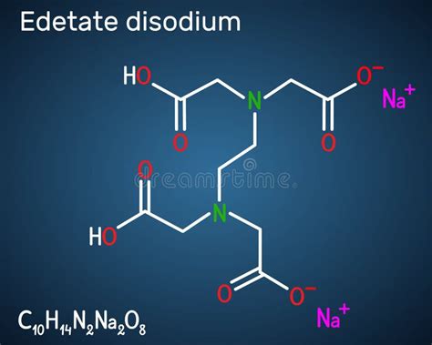 Disodium Edetate Disodium EDTA Drug Molecule. Skeletal Formula. Stock ...