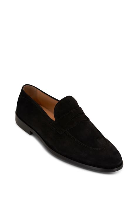 Brunello Cucinelli Black Suede Penny Loafer Mitchell Stores