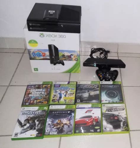 Microsoft Xbox 360 Kinect E 4gb Standard Cor Preto 1 Controle S Fio