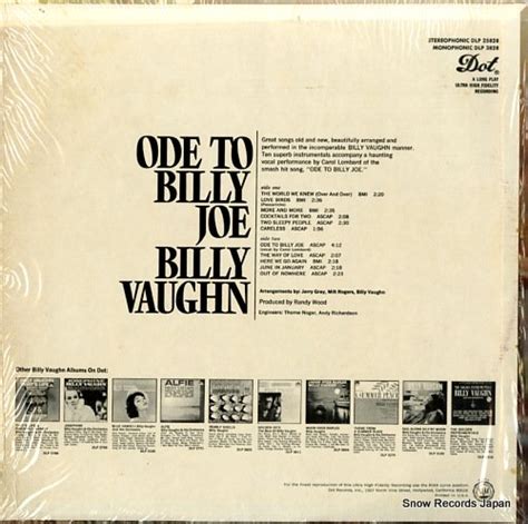 ビリー・ヴォーン Ode To Billy Joe Dlp25828 レコード通販