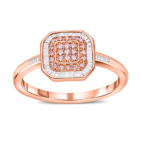 Natürlicher rosa Diamant Ring SGL Zertifiziert 925 Silber Roségold