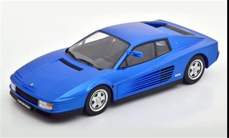 Miniature Ferrari Testarossa Kk Scale Metallic Bleue