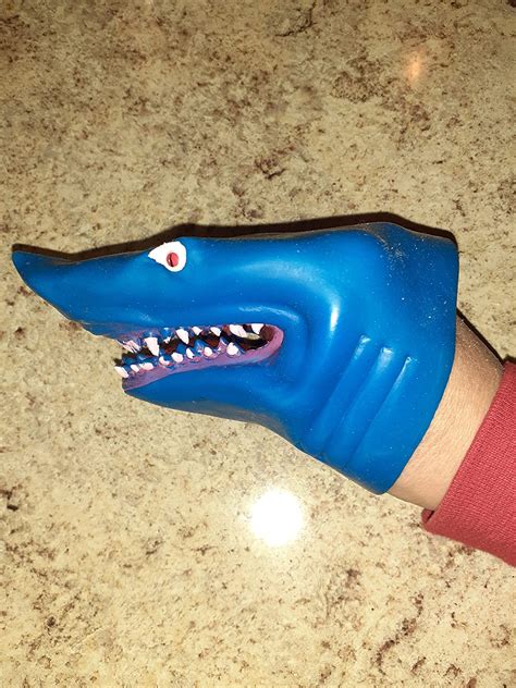 Novelty Treasures Blue Stretchy Soft Shark Hand Puppet 2