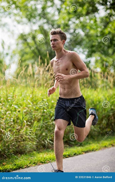 Young Man Jogging Stock Photo Image Of Activity Adult 33531846