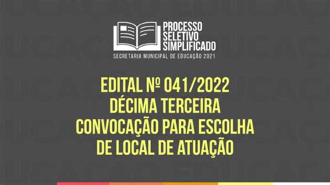 Educação divulga décima terceira convocação para escolha de local de