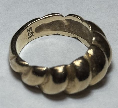 Retired Rare James Avery 14k Gold Scalloped Dome Ring Size 3 5 Ibs2