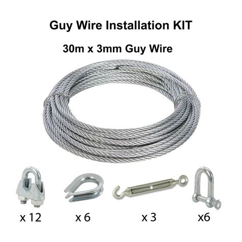 30m Guy Wire Kit Woodburner Multi Fuel Stove Flue Pipe Twin Wall Flue