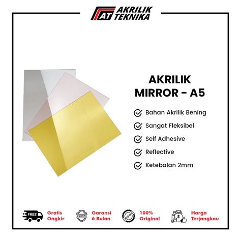 Jual Lembaran Akrilik Mirror Acrylic Sheet Silver Rose Gold Ukuran A5