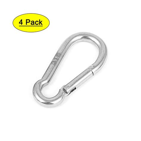 Climbing Rubber Coated Stainless Steel Carabiner Hook It Clips Sports