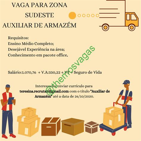 OPORTUNIDADE AUXILIAR DE ARMAZÉM Themos Vagas Empregos e