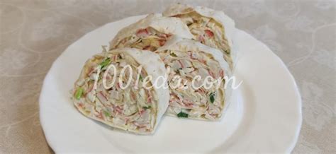Лаваш с крабовыми палочками и яйцом на Новый Год - Закуски и рулеты из ...