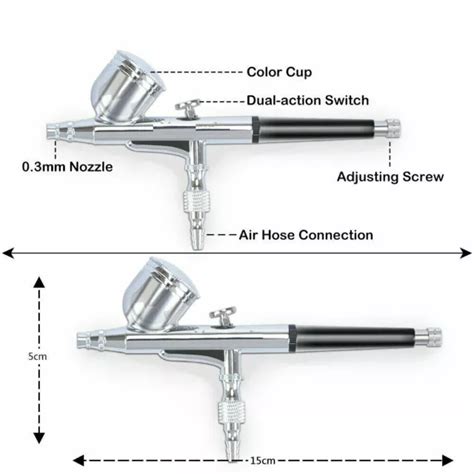 Professional Gravity Feed Dual Action Airbrush Kit Set Mm Nozzle