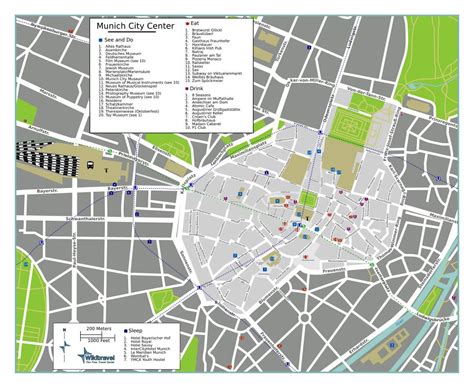 Large detailed tourist map of Munich city center | Munich | Germany ...