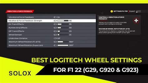 Best Logitech Wheel Settings For F1 22 G29 G920 G923