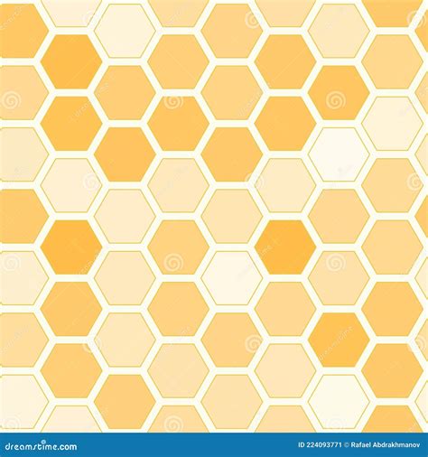 Vector Honeycomb Seamless Pattern Bee Hive Mosaic Background Of