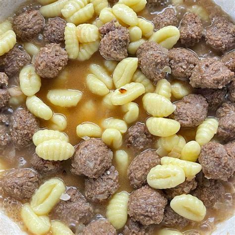 One Pot Creamy Meatballs And Gnocchi Vj Cooks