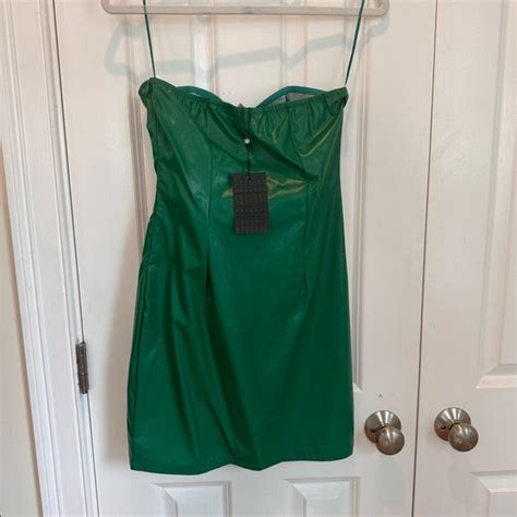 Asos Dresses Asos Naanaa Pu Corset Mini Dress In Green Poshmark