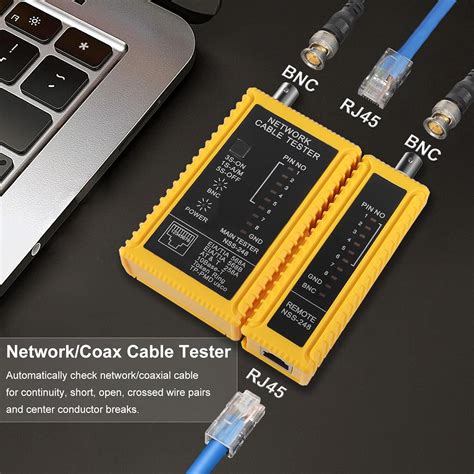 Hiija BNC Probador de Cable Portátil BNC RJ45 Ethernet Continuidad