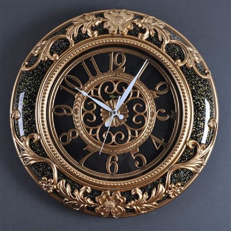 Horloge Murale Classique Europ Enne R Tro Style Pastoral Sculpt Floral