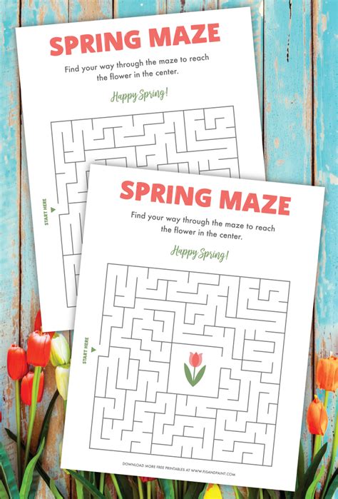 Free Printable Spring Maze For Kids Pjs And Paint