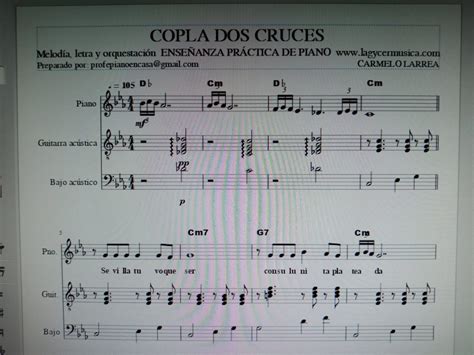 COPLA DOS CRUCES con partitura para piano Lagycer Música