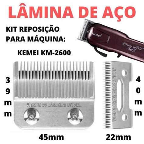 Lâmina De Aço Kit Reposição Profissional P Máquinas Kemei 2600 WMark