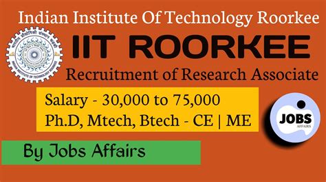 Iit Roorkee Proiect Position Recruitment Notification Iit