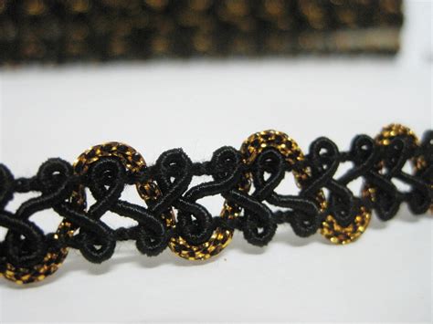 Yards Black Gold Metallic Rick Rack Trim Ric Rac Trim Etsy