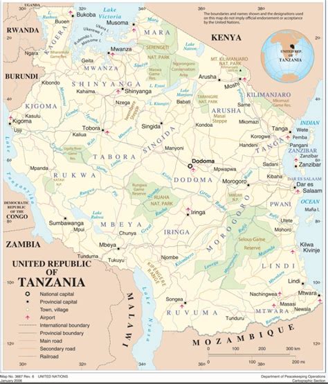 Detailed Map Of Tanzania