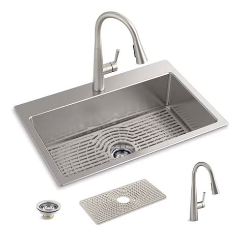 Reviews For KOHLER Cursiva 18 Gauge Stainless Steel 33 In Single Bowl