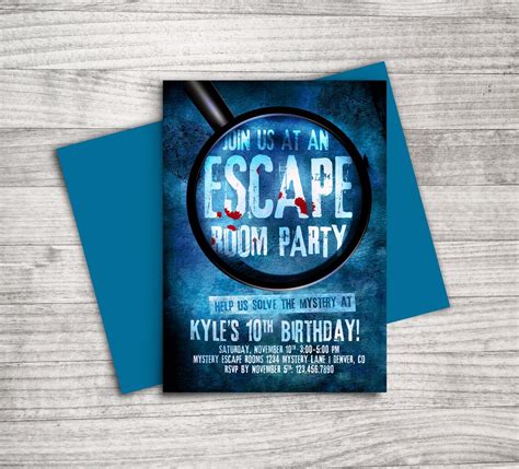 Escape Room Mystery Birthday Invitation Etsy