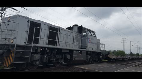 BR G 1000BB Von RheinCargo Mit Flachwagenzug YouTube