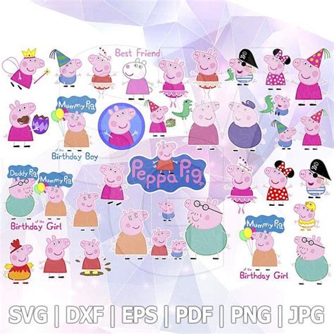 Svg Peppa Pig Clipart Layered Vector Cut File Cricut Design Silhouette