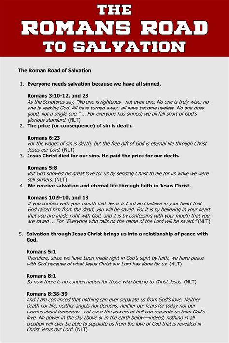 The Roman Road To Salvation Printable Tract