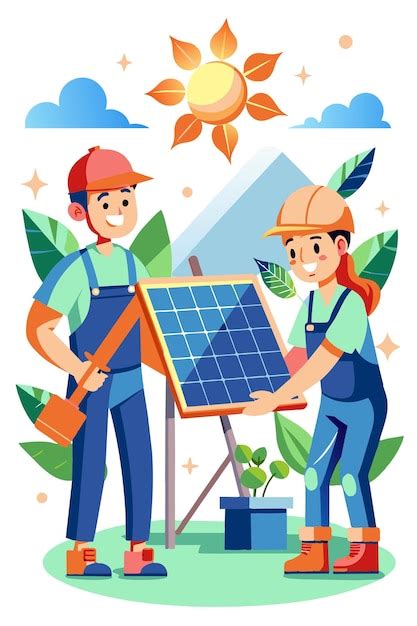 Installing Solar Panel Vectors And Illustrations For Free Download