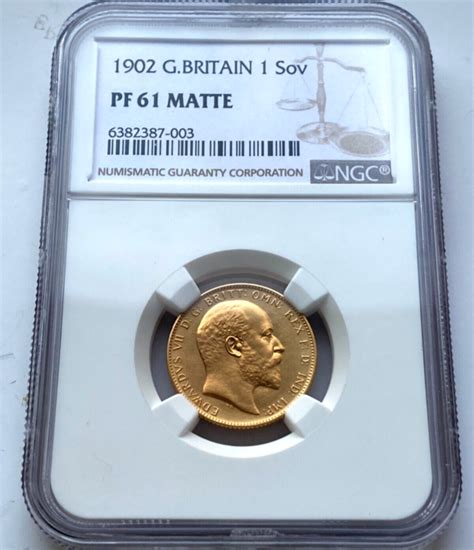 Matte Gold Proof Full Sovereign King Edward Vii Ngc Pf Ef