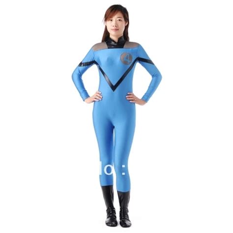 Female version of Sky Blue Fantastic Four costumes, spandex superhero ...