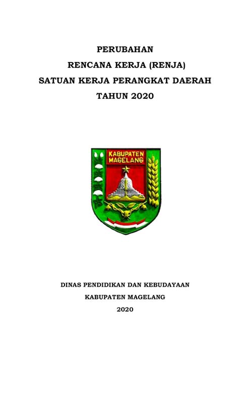 Pdf Perubahan Rencana Kerja Renja Satuan Penyusunan Perubahan