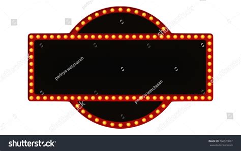 Red Marquee Light Board Sign Retro Stock Illustration 760820887